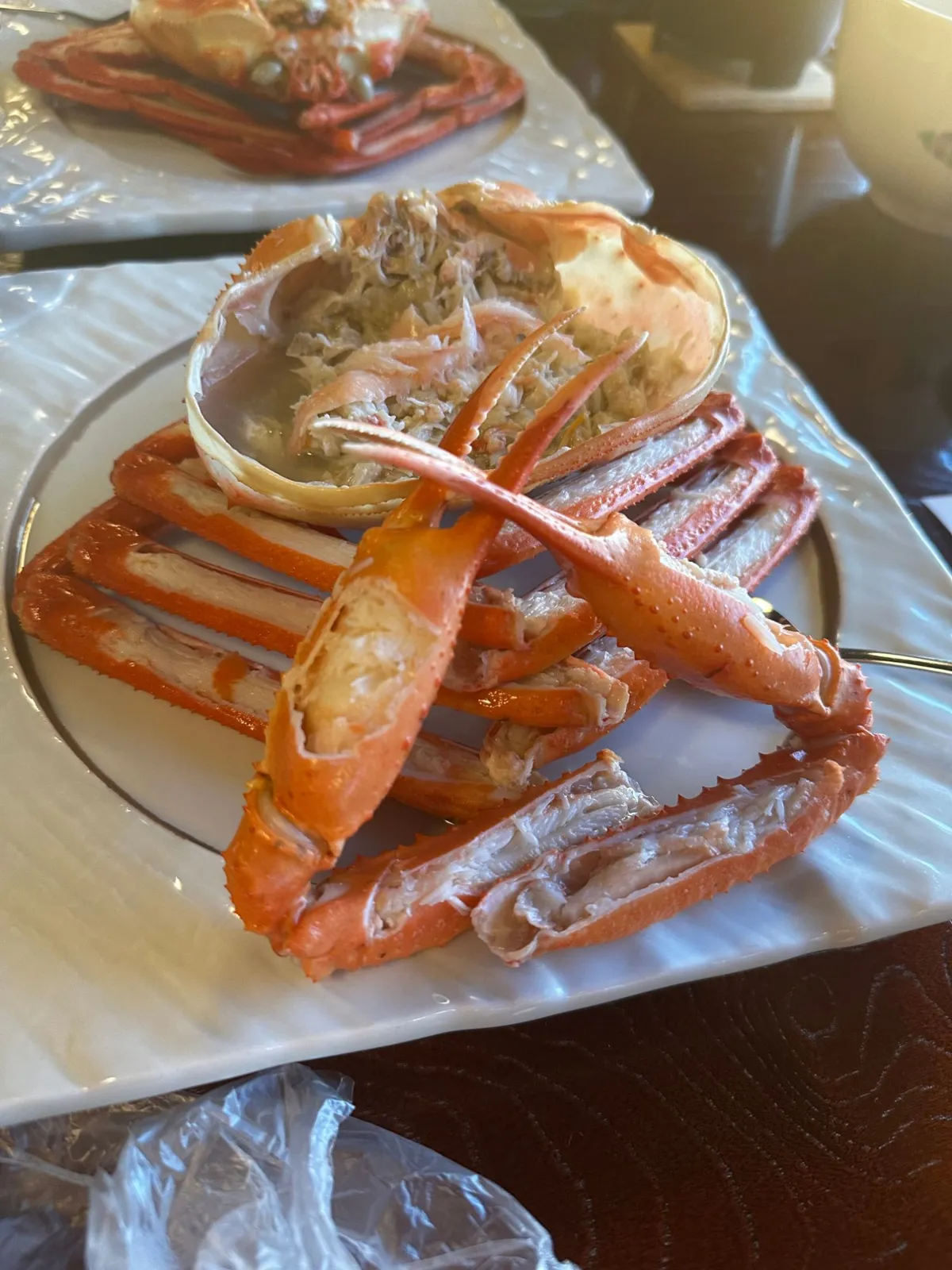 夕食の紅ズワイ蟹